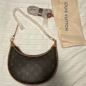 L*VBrown and Tan Monogram Crossbody Bag